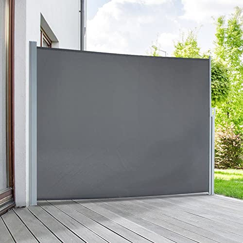 empasa Seitenmarkise Start 2.0 Sichtschutz Sonnenschutz Windschutz Markise ausziehbar für Garten, Balkon und Terrasse, mit Standfuß, Farbe:anthrazit, Größe:160 x 300 cm von empasa