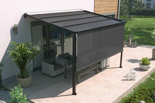 empasa Sonnenschutzrollo Vorhang Zubehör für unsere elektrische Pergola, anthrazit, in verschiedenen Größen von empasa