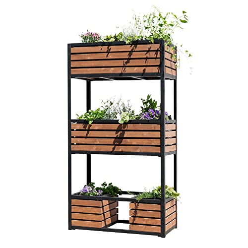empasa Vertikales Hochbeet 'Cube Elements' Blumenkasten Pflanzkübel Frühbeet Kräuterbeet für Balkon, Terrasse und Garten in Zwei Größen von empasa