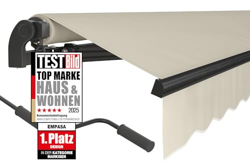 empasa manuelle Gelenkarmmarkise Markise 'Start' Sonnenmarkise Sonnenschutz Alu/Polyester komplett vormontiert, in verschiedenen Größen und Farben von empasa