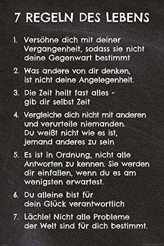 7 Regeln des Lebens - Poster - Schwarz + Ü-Poster von empireposter