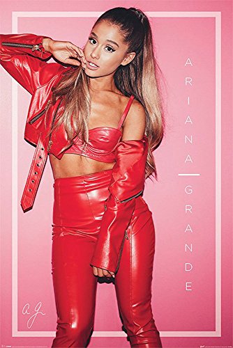 Ariana Grande - Red - Pop Musik Poster Plakat Druck - Größe 61x91,5 cm + Wechselrahmen, Shinsuke® Maxi MDF Buche, Acryl-Scheibe von empireposter