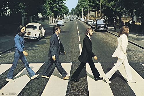 Beatles, The - Abbey Road - Musikposter Classics - Grösse 91,5x61 cm + Wechselrahmen, Shinsuke® Maxi MDF Weiss, Acryl-Scheibe von empireposter