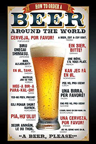 Beer - How to Order - Fun-Poster Beer Bier - Grösse 61x91,5 cm + 2 St Posterleisten Kunststoff 62 cm schwarz von empireposter