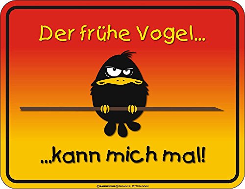 Der frühe Vogel - Kann Mich mal - Geprägter Blechmagnet - Größe 9x7 von empireposter