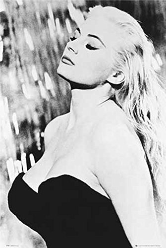 Dolce Vita, La - Anita Ekberg - Filmposter Kino Movie Poster - Grösse 61x91,5 cm + 2 St Posterleisten Kunststoff 62 cm schwarz von empireposter