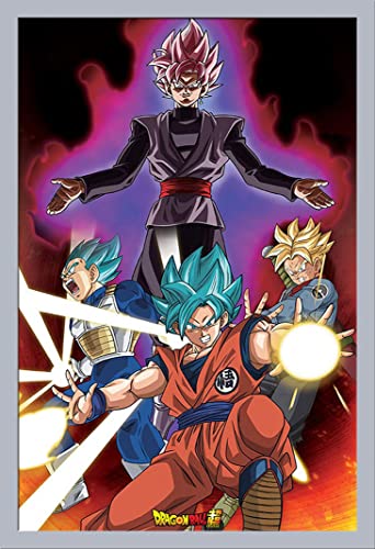 Dragon Ball - Goku Black - Manga Anime Poster Plakat Druck - Größe 61x91,5 cm + Wechselrahmen, Shinsuke® Maxi MDF Silber, Acryl-Scheibe von empireposter