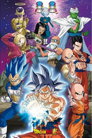 Dragon Ball Super - Universe 7 - Manga Anime Poster Plakat Druck - Größe 61x91,5 cm + 2 St Posterleisten Kunststoff 62 cm transparent von empireposter