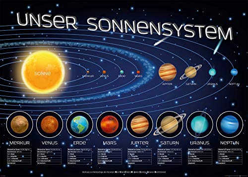 Educational - Bildung - Unser Sonnensystem - Giant Poster - Größe 140x100 cm von empireposter