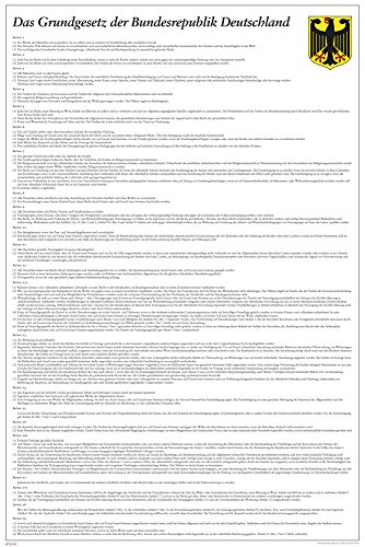 Educational - das Grundgesetz der Bundesrepublik Deutschland Poster - Grösse cm + 2 St Posterleisten Kunststoff 62 cm schwarz Educational - das Grundgesetz der Bundesrepublik Deutschland Poster - Grösse cm + 2 St Posterleisten Kunststoff 62 cm schwarz von empireposter