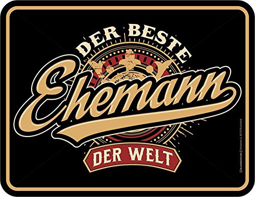 empireposter Ehe - Beste Ehemann der Welt - Blechschild mit Spruch, 4 Saugnäpfe - Blech-Schild Blech Schild Fun, Größe 22x17 von empireposter