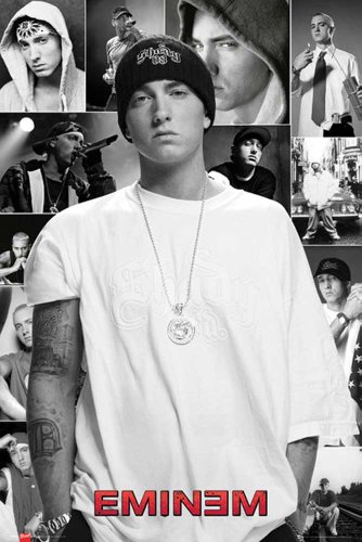 Eminem - Collage - Musikposter Foto Rap Hiphop - Grösse 61x91,5 cm + 2 St Posterleisten Kunststoff 62 cm transparent von empireposter