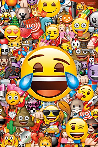 Emoji - Collage (Global) - Fun - Maxi-Poster, Druck, Poster Comic Gesichter - Grösse 61x91,5 cm + 1 Ü-Poster der Grösse 61x91,5cm von empireposter