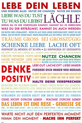 empireposter Motivational - Lebe Dein Leben Bunt Motivations Poster Plakat Druck - Grösse cm von empireposter
