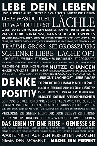 Motivational - Lebe Dein Leben - schwarz Zitate Sprüche Motivations Poster, Druck, Poster - Grösse cm von empireposter