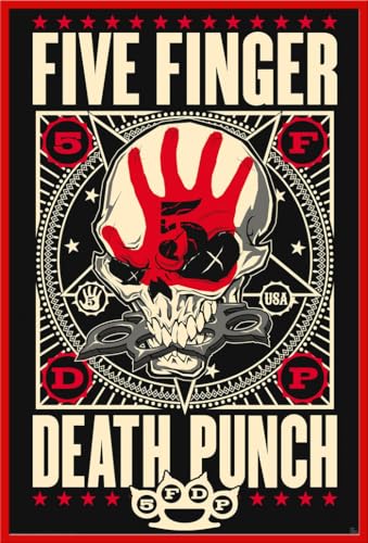 Five Finger Death Punch - Knucklehead - Musik Fan Band Poster - Grösse 61x91,5 cm + Wechselrahmen, Shinsuke® Maxi Kunststoff rot, Acryl-Scheibe von empireposter