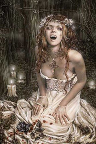 Frances, Victoria - Vampire Girl - Fantasy, Maxi-Poster, Druck, Poster Gemälde - Grösse 61x91,5 cm + Wechselrahmen, Shinsuke® Maxi MDF schwarz, Acryl-Scheibe von empireposter