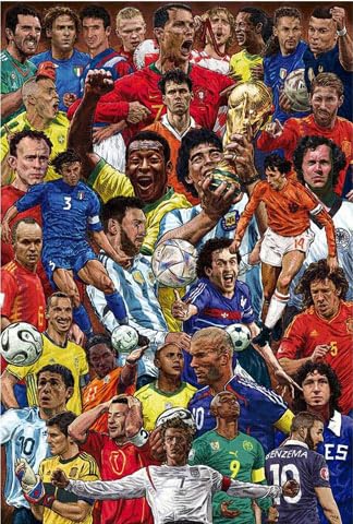 Fussball - Legenden - Sport Poster Plakat Druck - Größe 61x91,5 cm + 2 St Posterleisten Holz 61 cm Natur von empireposter