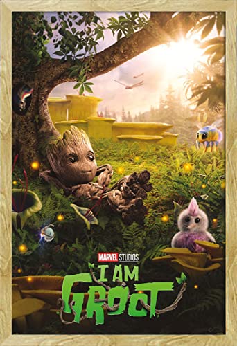 Groot - Chill Time - Film Poster Plakat Druck - Größe 61x91,5 cm + Wechselrahmen, Shinsuke® Maxi MDF Buche, Acryl-Scheibe von empireposter