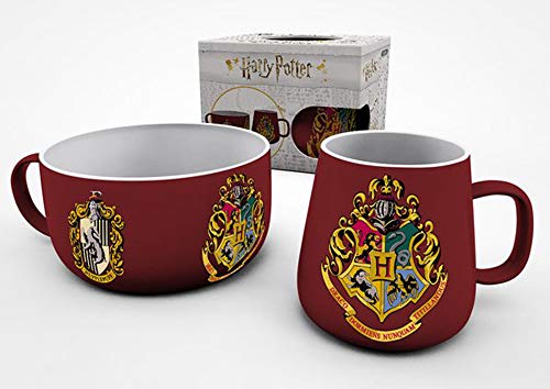 Harry Potter - Crests - Frühstücks-Set Keramik Fanartikel enthält je eine Tasse (370 ml) und eine Müslischale (750 ml) - Grösse 14,5x12x16 von empireposter