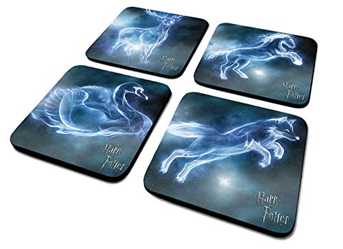 Harry Potter - Patronus - 4 teiliges Untersetzer-Set je 10x10 cm in Geschenkverpackung, Coaster - Set von empireposter