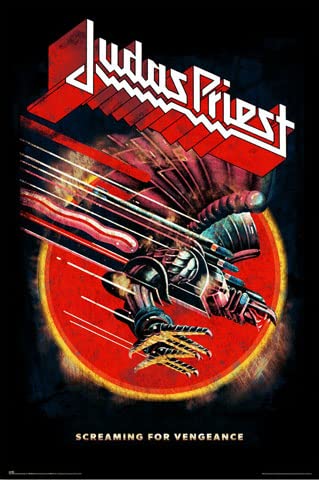 Judas Priest - Screaming for Vengeance - Musikposter Heavy Metal Hard Rock - Größe 61x91,5 cm + 2 St Posterleisten Kunststoff 62 cm transparent von empireposter