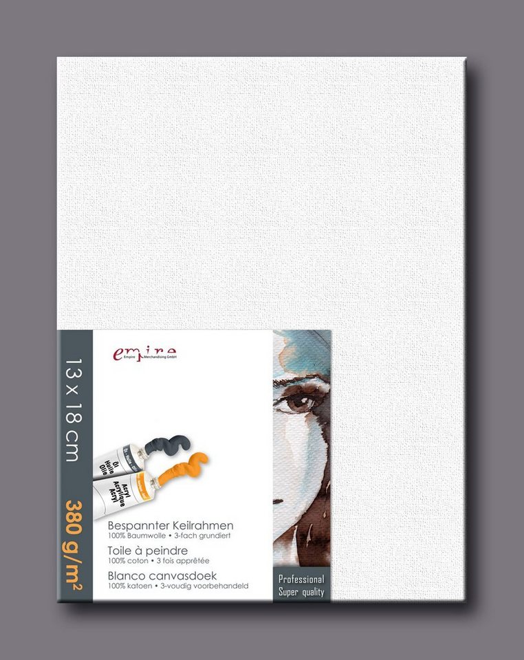 Keilrahmen Bespannter Keilrahmen in Profi-Qualität, Leinwand 3-fach grundiert aus 100% Baumwolle inkl. Spannkeilen, in 13 Grössen. von empireposter