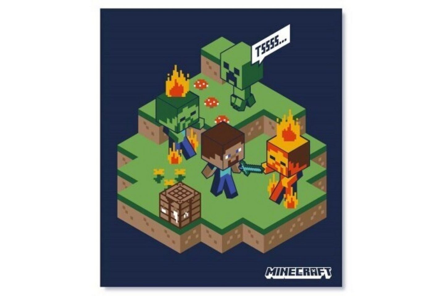 Kinderdecke Minecraft - Kuscheldecke Fleecedecke - Größe 100x140 cm, empireposter von empireposter