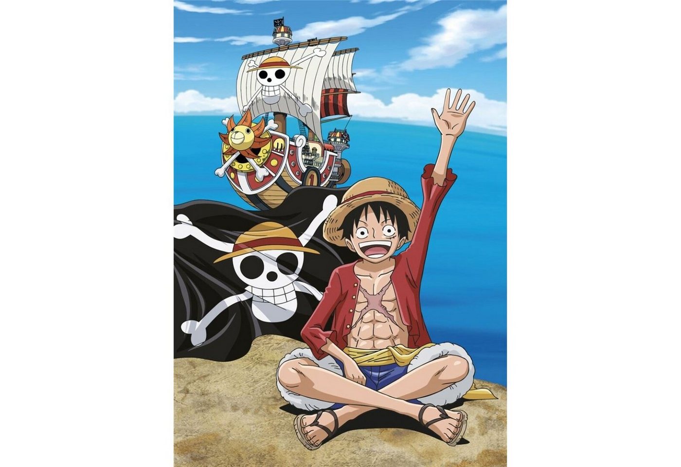 Kinderdecke One Piece - Piraten - Kuscheldecke Fleecedecke - Größe 100x140 cm, empireposter von empireposter