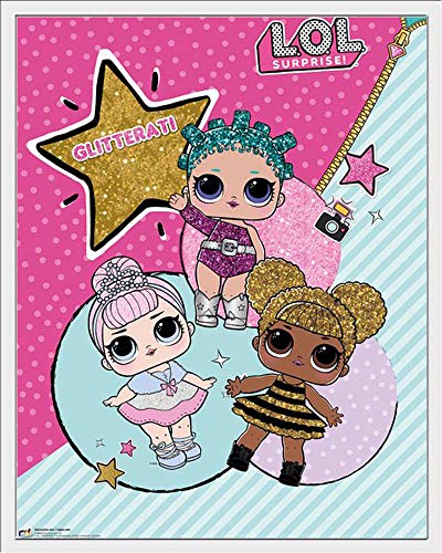 LOL Surprise - Glitterati - Star - Mini Poster Plakat Druck - Größe 40x50 cm + Wechselrahmen, Shinsuke® Maxi Kunststoff Weiss, Acryl-Scheibe von empireposter
