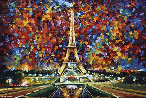 Leonid Afrémov - Paris - Kunst Poster Gemälde historisch - Grösse 91,5x61 cm + Wechselrahmen, Shinsuke® Maxi Aluminium Silber, Acryl-Scheibe von empireposter