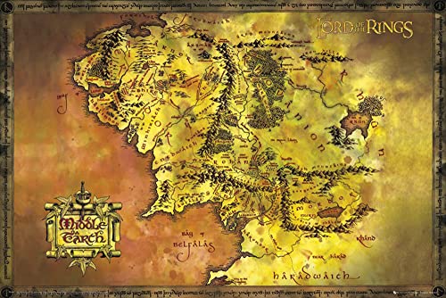 Lord of The Rings - Classic Map - Film Poster Plakat - Größe 91,5x61 cm Lord of The Rings - Classic Map - Film Poster Plakat - Größe 91,5x61 cm von empireposter