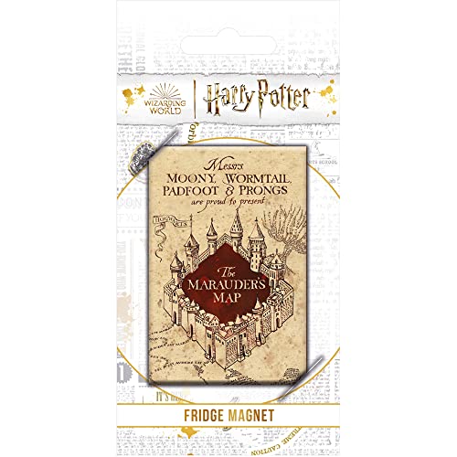 Magnet Harry Potter - Marauders Map - Größe 5,3x8x2 geprägter Blechmagnet von empireposter
