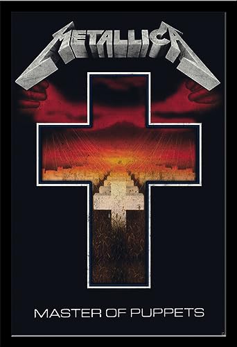 Metallica - Master of Puppets Album - Heavy Metal, Hard Rock - Poster Druck 61x91,5 + Wechselrahmen, Shinsuke® Maxi MDF schwarz, Acryl-Scheibe von empireposter