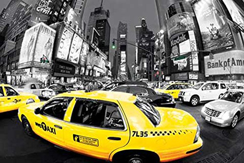 New York - Poster - Yellow Cabs Rush Hour colourli + Ü-Poster von empireposter