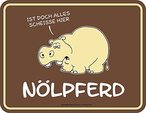 Nölpferd - Alles scheiße - Geprägter Blechmagnet - Größe 9x7 von empireposter