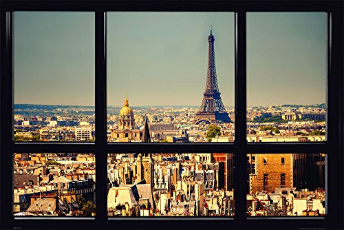 Paris - Window - Fenster Poster Plakat Druck - Größe 91,5x61 cm von empireposter