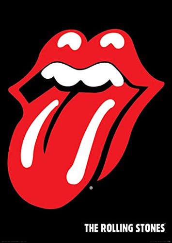 Rolling Stones - Zunge 2 - Musikposter Classic Rock - Grösse 61x91,5 cm + 2 St Posterleisten Holz 61 cm von empireposter