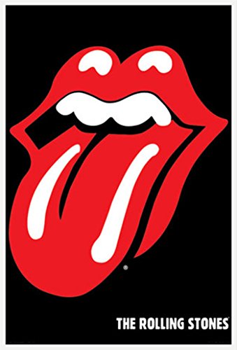 Rolling Stones - Zunge 2 - Musikposter Classic Rock - Grösse 61x91,5 cm + Wechselrahmen, Shinsuke® Maxi Kunststoff Weiss, Acryl-Scheibe von empireposter