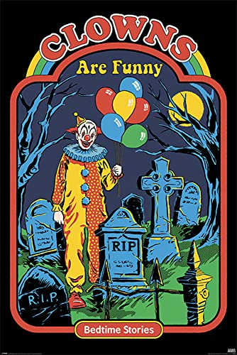 Steven Rhodes - Clowns Are Funny - Poster Plakat Druck - Größe 61x91,5 cm + 2 St Posterleisten Kunststoff 62 cm schwarz Steven Rhodes - Clowns Are Funny - Poster Plakat Druck - Größe 61x91,5 cm + 2 St Posterleisten Kunststoff 62 cm schwarz von empireposter