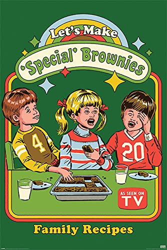 Steven Rhodes - Let's Make Special Brownies - Poster Plakat Druck - Größe 61x91,5 cm + 2 St Posterleisten Kunststoff 62 cm transparent von empireposter