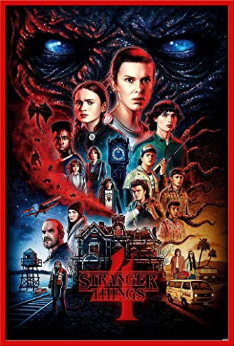 Stranger Things - Vecna - Poster Plakat Druck - Größe 61x91,5 cm + Wechselrahmen, Shinsuke® Maxi Kunststoff rot, Acryl-Scheibe von empireposter