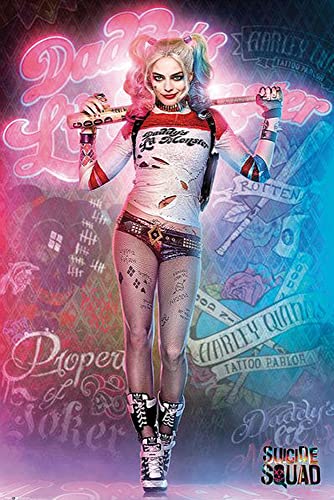 Suicide Squad - Harley Quinn Stand - Druck Plakat Film Poster - Größe 61x91,5 cm + 1 Ü-Poster der Grösse 61x91,5cm von empireposter