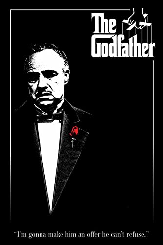 The Godfather- Red Rose - Film Poster Plakat Druck - Größe 61x91,5 cm + Wechselrahmen, Shinsuke® Maxi Kunststoff schwarz, Acryl-Scheibe von empireposter
