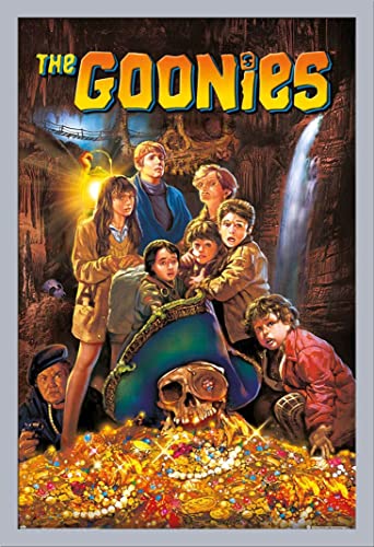 The Goonies - Treasure - Film Movie Poster Plakat Druck - Größe 61x91,5 cm + Wechselrahmen, Shinsuke® Maxi MDF Silber, Acryl-Scheibe von empireposter