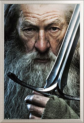 The Hobbit - Gandalf - Poster Druck - Größe 61x91,5 cm + Wechselrahmen, Shinsuke® Maxi Aluminium Silber, Acryl-Scheibe von empireposter