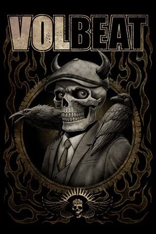 Volbeat - Skeleton - Musik Poster - Größe 61x91,5 cm + 2 St Posterleisten Kunststoff 62 cm schwarz von empireposter