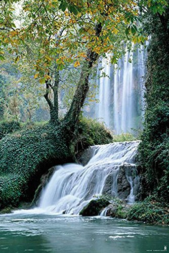 Wasserfall - Monasterio de Piedra Sehenswürdigkeiten - Zaragoza - Spanien - Poster Druck - 61x91,5 cm von empireposter