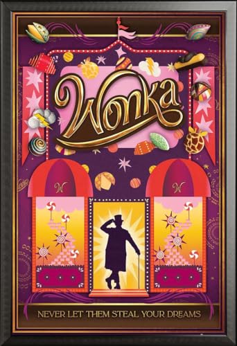 Wonka - Never let Them Steal Your Dreams - Film Poster - 61x91,5 cm + Wechselrahmen, Shinsuke® Maxi Aluminium schwarz von empireposter