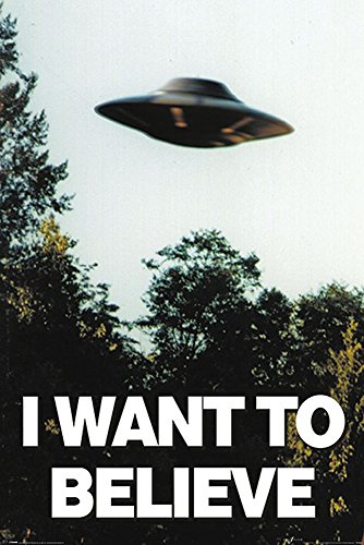 X-Files - I Want to Believe - UFO - Filmposter Kino Movie x-Files Science Fiction Sci Fi 61x91,5 cm + 2 St Posterleisten Kunststoff 62 cm transparent von empireposter